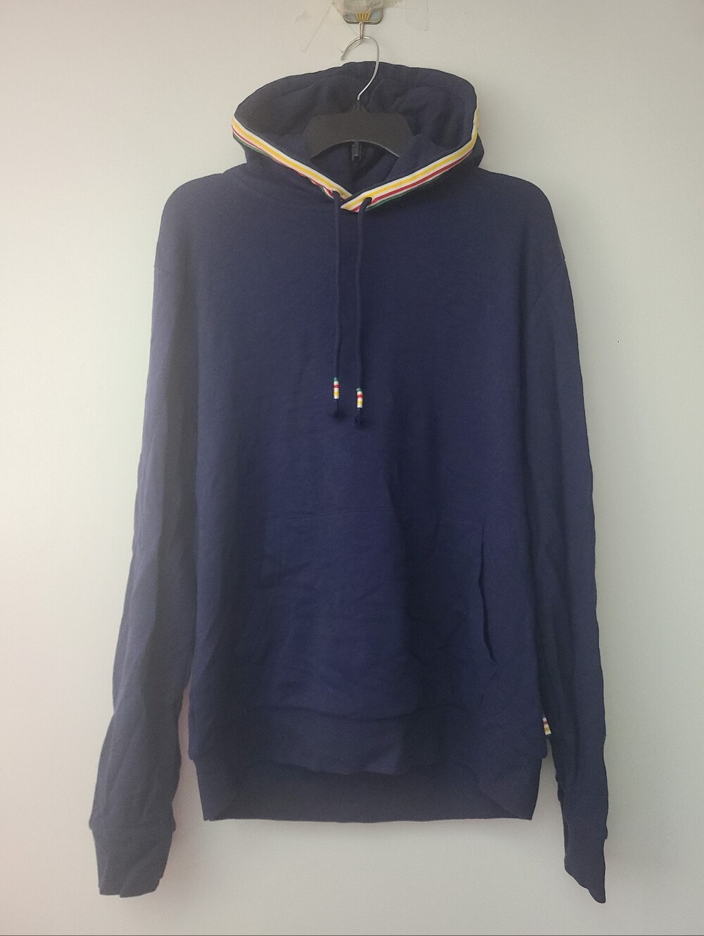 Hudson's Bay Company Stripes Men's Navy Pullover Hoodie Size Medium